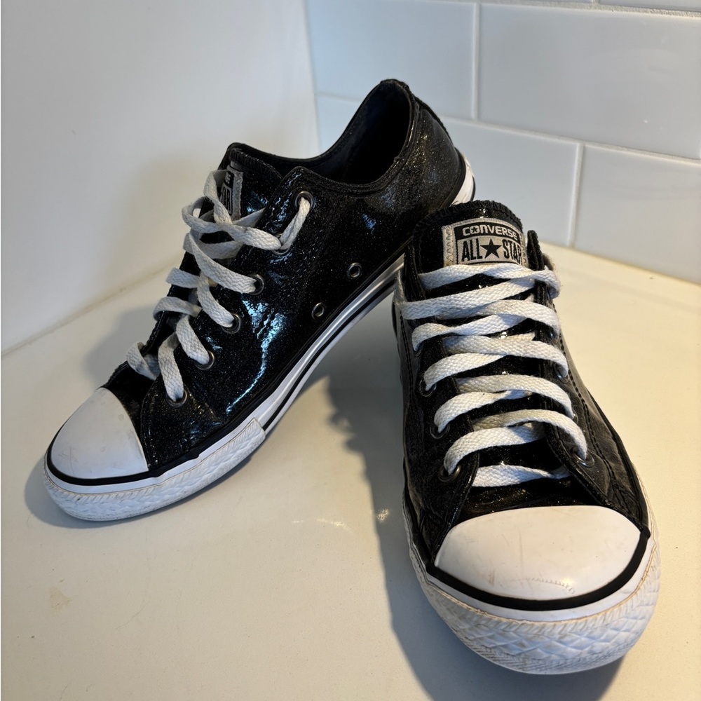 Converse Black Low-Top Sparkly Sneakers